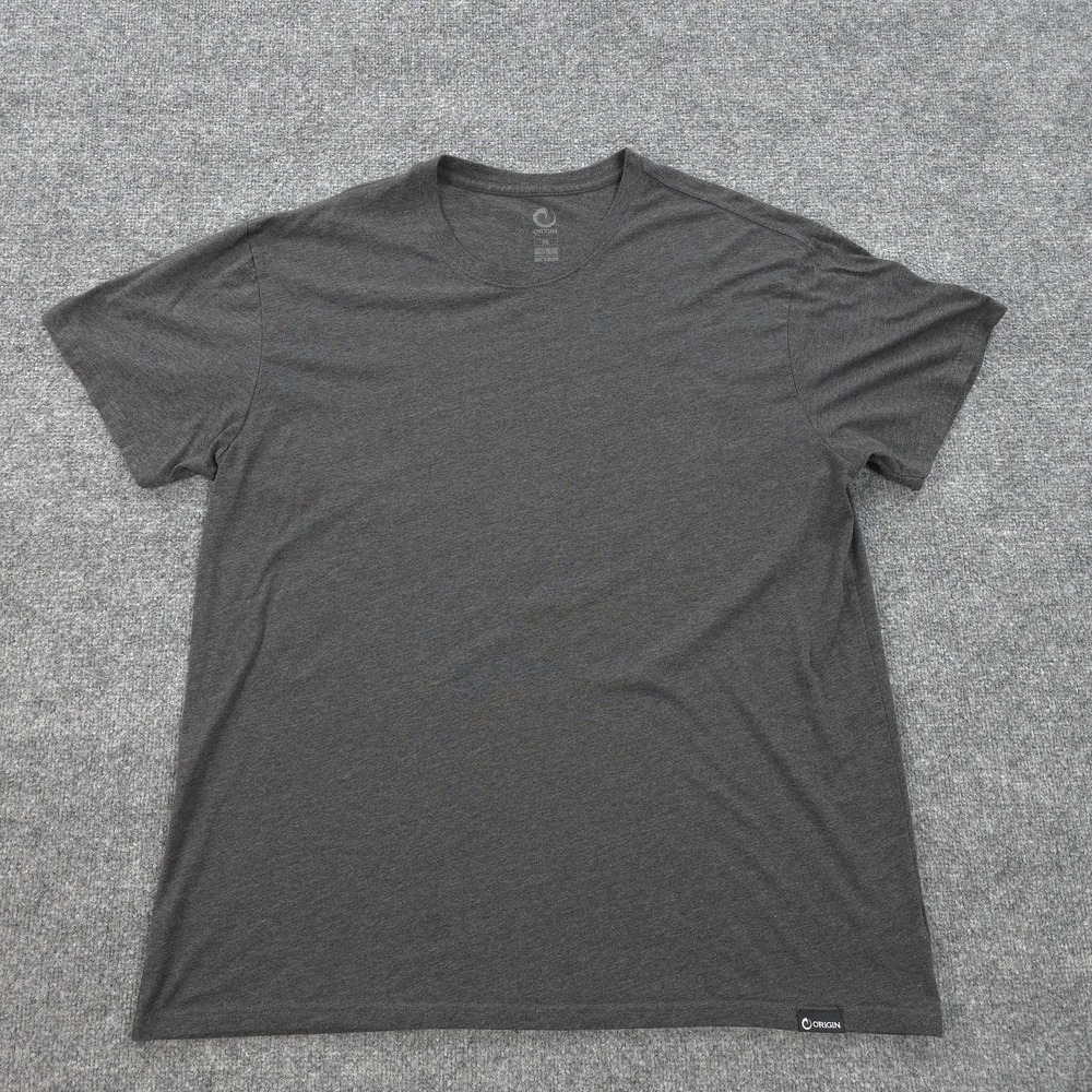 Origin Shirt Mens 2XL Gray Core Tee Tagless Short Sleeve Crew Neck Made USA